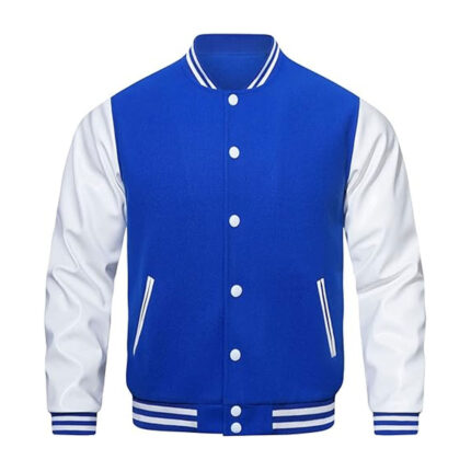 Mens Varsity Jackets Faux Leather Sleeve Letterman Boys College Baseball Jacket