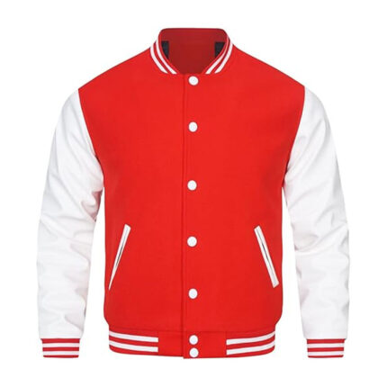 Mens Varsity Jackets Faux Leather Sleeve Letterman Boys College Baseball Jacket