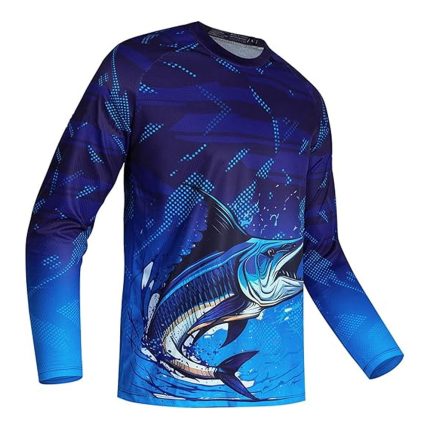 Mens Fishing Shirt Long Sleeve, Fishing Jerseys Fish Tshirts - Breathable, Cooling, Light-Weight