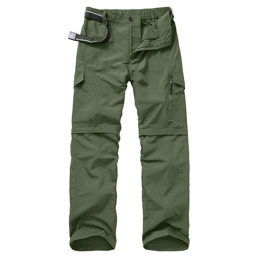 01-19 Mens Hiking Pants Quick Dry Lightweight Fishing Convertible Zip Off Safari Trousers - Image 1