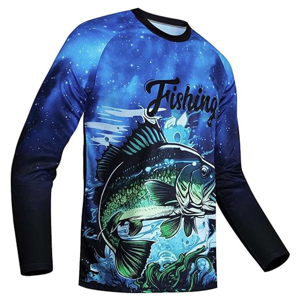 03-13 Mens Fishing Shirt Long Sleeve, Fishing Jerseys Fish Tshirts - Breathable, Cooling, Light-Weight - Image 1