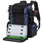 Fishing Tackle Backpack with Rod Holders & 4 Tackle Boxes