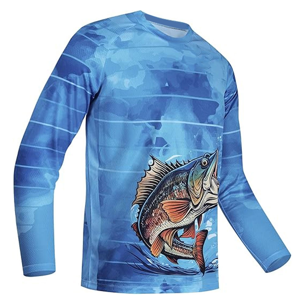 09-6 Mens Fishing Shirt Long Sleeve, Fishing Jerseys Fish Tshirts - Image 1
