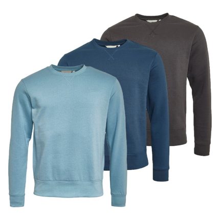 Mens Three Pack Fleece Sweatshirts Denim Blue/​Magnet/​Sky Blue