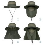 3 Pack Mens Outdoor Wide Brim Fishing Hat,UPF 50+ Sun Protection - Image 2
